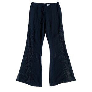 vintage cache black beaded flare pants size 6